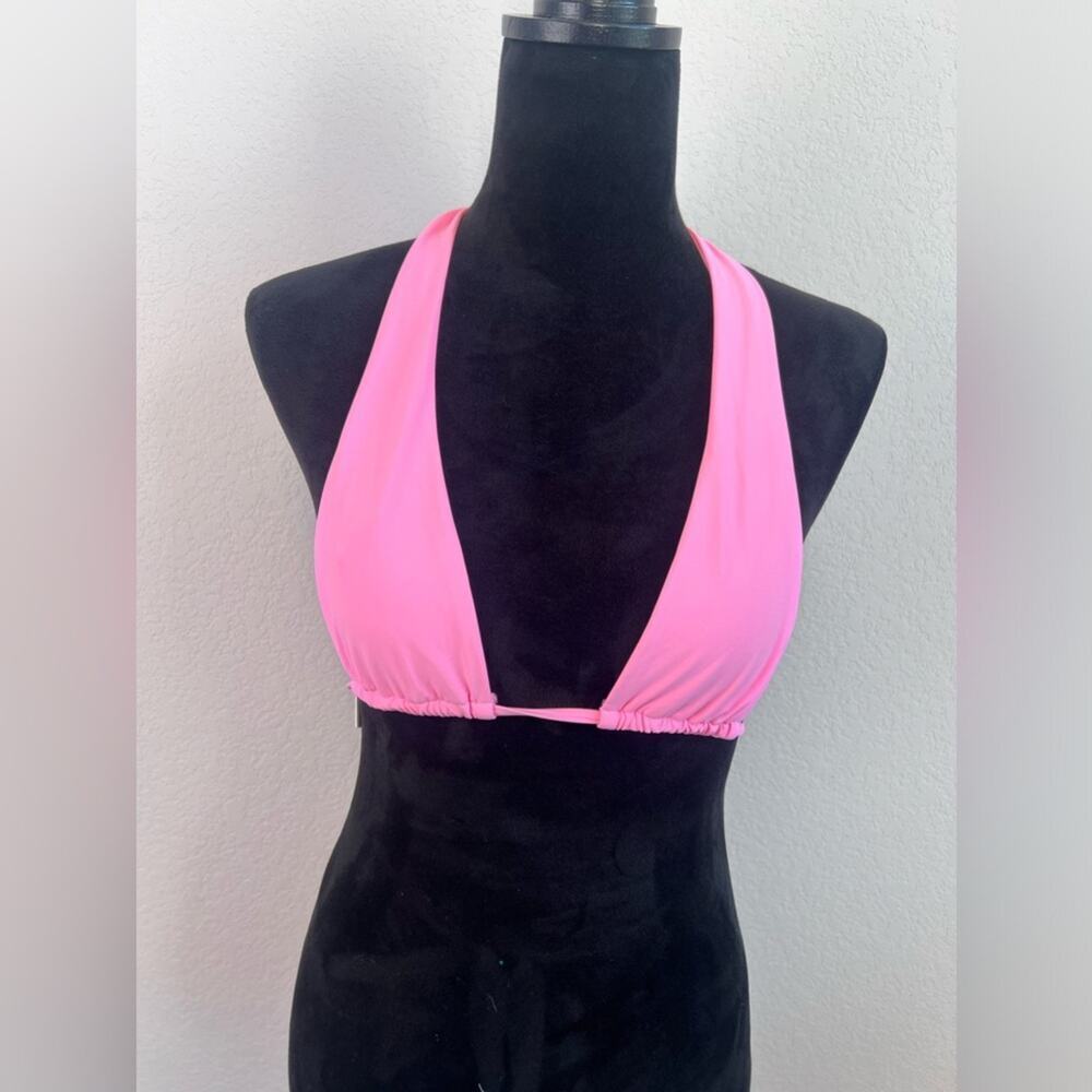 NWT: Good American Sugar Pink002 Halter Bikini Top Size 0